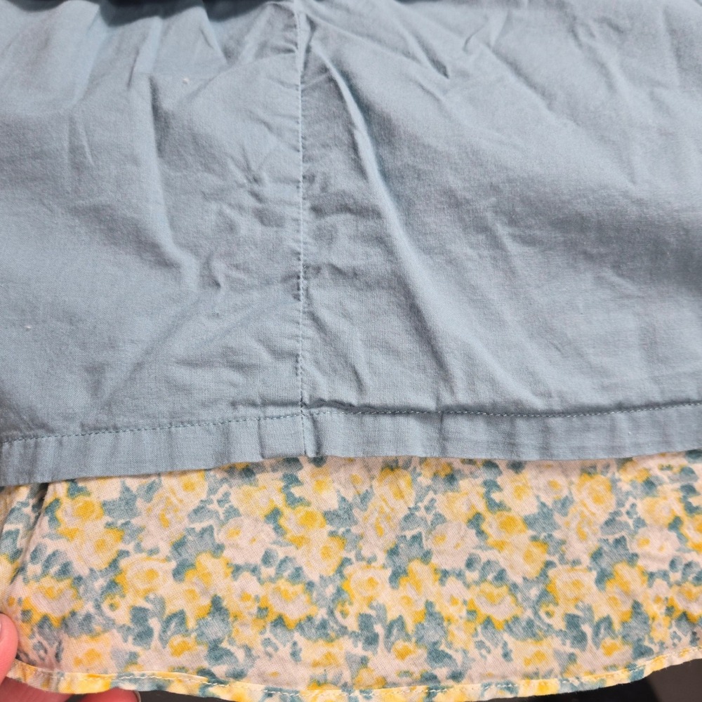 Talbots Floral A-Line Skirt Blue Yellow White Cotton Lined Cottagecore Size 16 - Picture 5 of 6